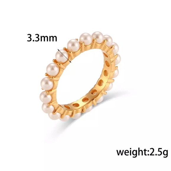 New Elegant 18K Fresh Water Pearl Ring - Picture 7 of 7